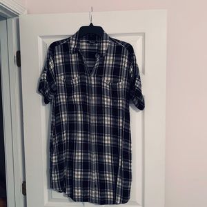 Madewell black and white plaid dress